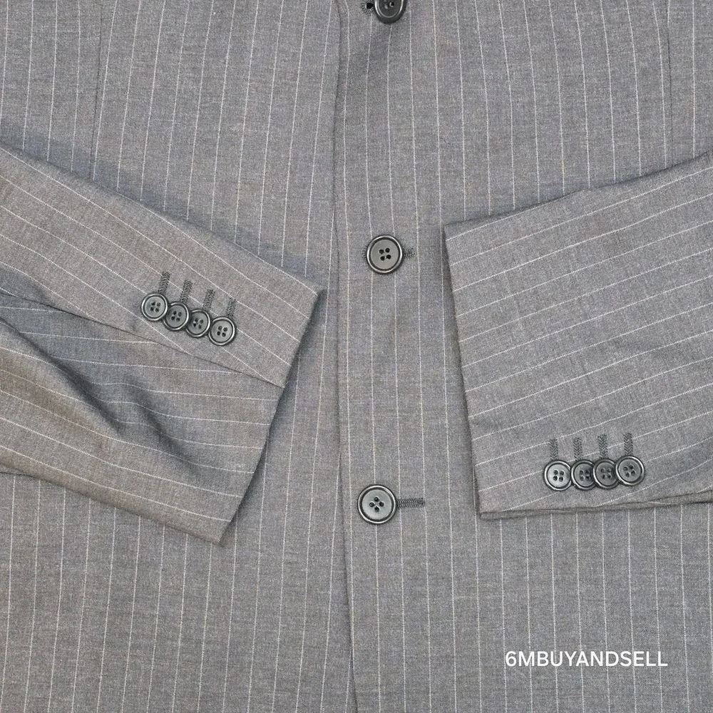 Cerruti 1881 Roma Italy Gray Pinstripe Wool Blazer Sport Coat Jacket 44R Luxury